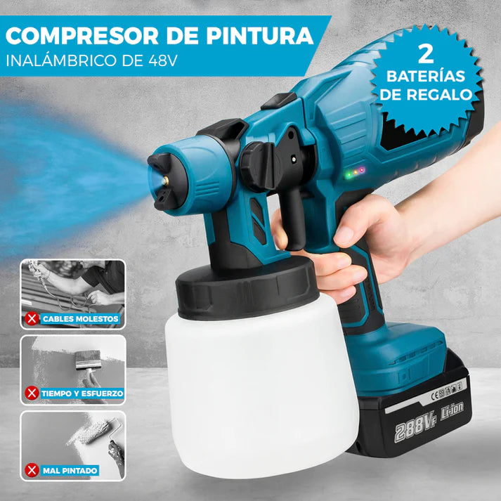 COMPRESOR DE PINTURA INALÁMBRICO  | INCLUYE 2 BATERÍAS DE REGALO